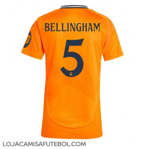 Camisa de Futebol Real Madrid Jude Bellingham #5 Equipamento Secundário Mulheres 2024-25 Manga Curta